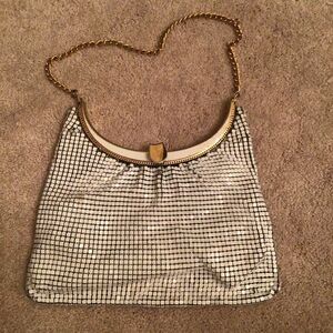 Vintage Elegant Gold and Silver Mesh Metal Evening Bag